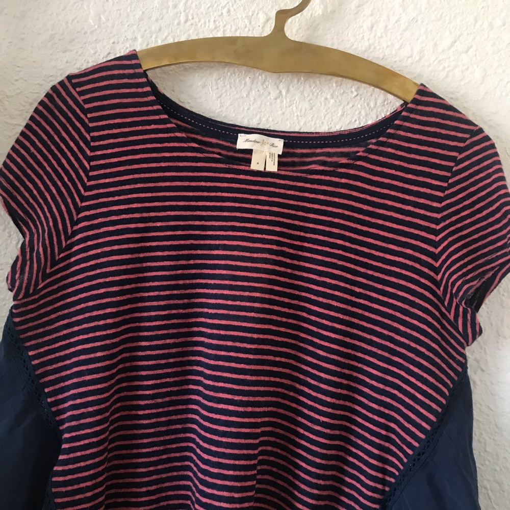NEW Anthropologie Meadow Rue Striped Ruffle Top - Picture 3 of 6